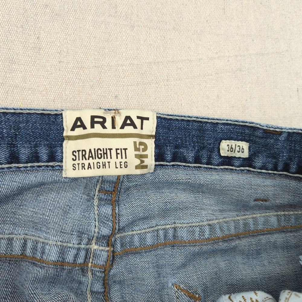Ariat Jeans Mens 36x362 Blue M5 Stillwell Straight Western Cowboy Ranch Rodeo - Picture 9 of 16